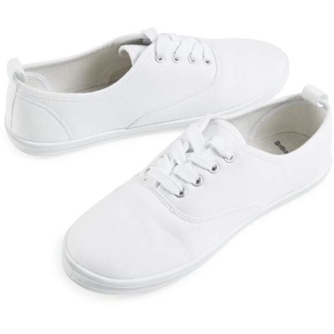 plain white canvas sneakers